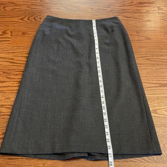 LOFT VTG petite classic A-line wool grey classic minimalist SKIRT back pleat 6P - Picture 11 of 13